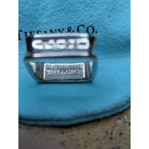 Tiffany & Co. 1837 Square Ring – Sterling 925, Size 7.5 w/ Pouch - Picture 3 of 7